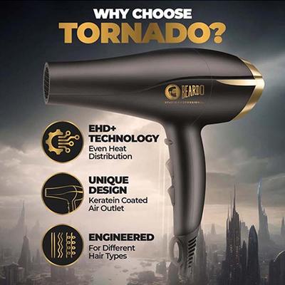 Beardo Studio Professional Tornado Hair Dryer 2000 W for Men 420 gm - Hair Dryers