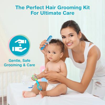 Vega Baby & Mom Comb & Brush Set Blue 1's - Baby Grooming
