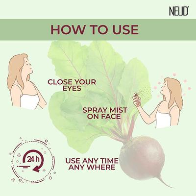NEUD Beet Root Facial Mist Spray for Glowing and Moisturized Skin 100 ml - Face Gels