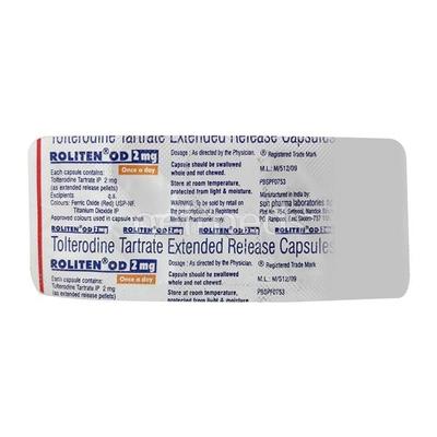 Roliten OD 2mg Capsule 10'S - Bladder And Prostate Disorders-Dru