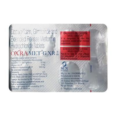 OXRAMET G XR 10/1/500 Tablet 7's - Diabetes-Ant