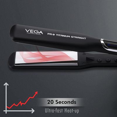 VEGA Professional Pro Titanium Straight Hair Straightener with 20 Sec Ultra Fast Heat Up, (VPPHS-03) 1's - Hair Dryers