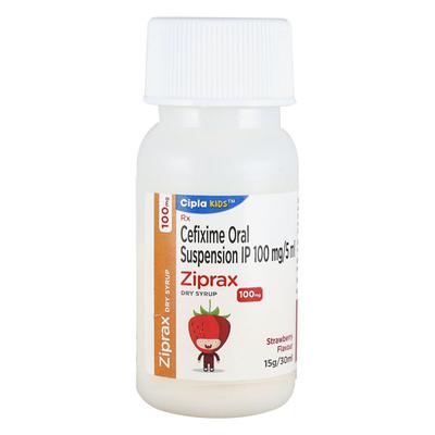 Ziprax Strawberry Flavour 100mg Dry Syrup 30ml - Bacterial Infections-Cep