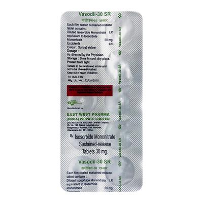 Vasodil SR 30mg Tablet 10'S - Angina
