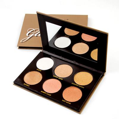 Miss Rose 6 Color Shimmery Highlighter Glow Palette 7003 - 037 27 gm - Face Palettes