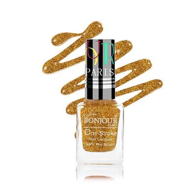 Bonjour Paris Coat Me Pearly Shine Nail Polish - 3D Glitter Finish - Gold Stars 9 ml - Nail Polish