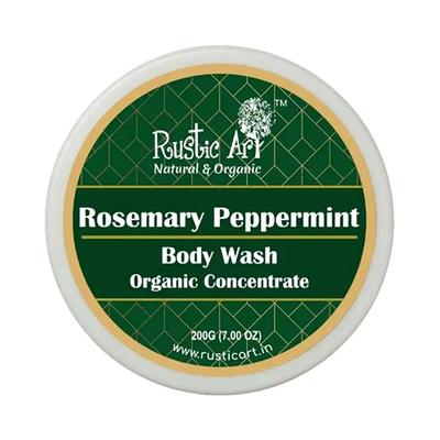 Rustic Art Organic Rosemary Peppermint Body Wash Concentrate 200 gm - Shower Gels & Body Wash