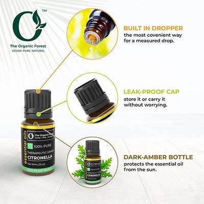 Organic Forest 100% VEGAN Citronella Essential Oil 10 ml - Essential Oils
