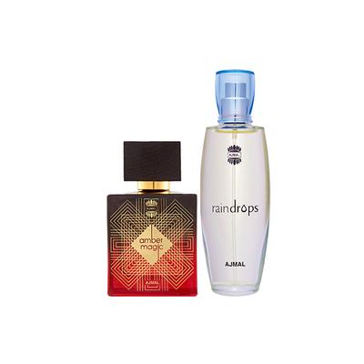 Ajmal Amber Magic EDP Spicy Aromatic Perfume And Raindrops EDP Floral Chypre Perfume 150 ml - Perfumes (Edt/Edp)