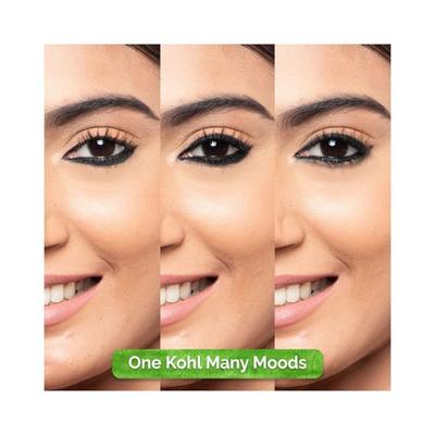 Mamaearth Charcoal Black Long Stay Kohl Kajal Black Waterproof With Castor Oil & Chamomile For 11Hour Smudge free Stay with Free Sharpener 1.2 gm - Kajal & Kohls