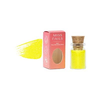 Miss Nails 3 In 1 Glitter Lemon Day 33 5 gm - Nail Polish