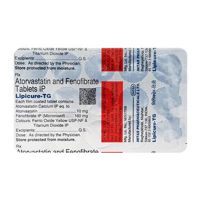 Lipicure TG 160mg Tablet 15'S - High Cholesterol-Dys