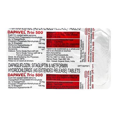 DAPAVEL TRIO 500 Tablet 10's - Diabetes-Ant