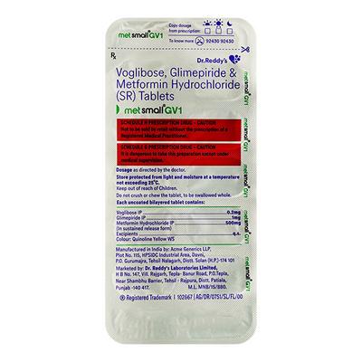 METSMALL GV 1 Tablet 10's - Diabetes-Ant