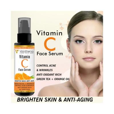 Volamena Vitamin C Face Serum Brighten Skin & Anti Aging Green Tea Oil+ Orange Oil 40ml - Face Serum