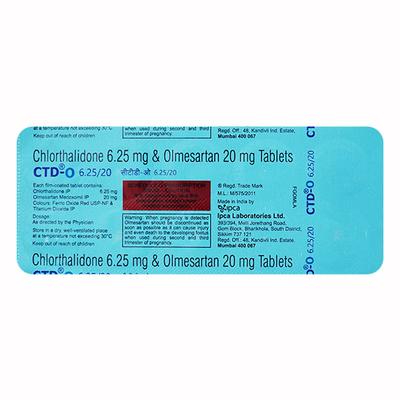 CTD O 6.25/20mg Tablet 10'S - Hypertension-Ang