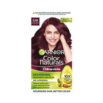Garnier Color Naturals Creme hair color, Shade 3.16 Burgundy 70ml + 60gm 1's - Crème