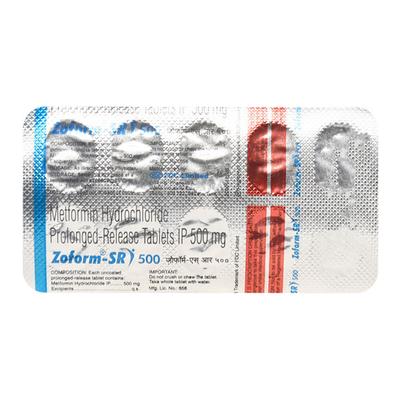 Zoform SR 500mg Tablet 10'S - Diabetes-Ant