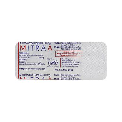 Mitraa 100mg Capsule 4'S - Fungal Infections-Anf