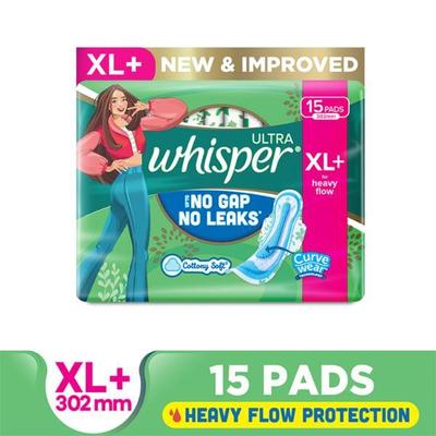 Whisper New Ultra with Soft Wings Sanitary Pads (Xl+) 15's - Sanitary Napkins
