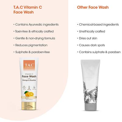 Tac - The Ayurveda Co Vitamin C Face Wash with Orange and Rosehip 50 ml - Face Wash & Cleansers