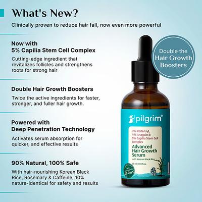 Pilgrim Redensyl & Anagain Advanced Hair Growth Serum 50 ml - Hair Serums