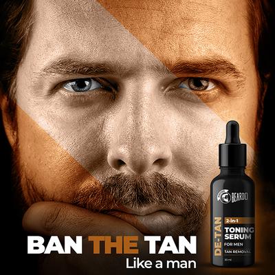 Beardo De-Tan 2-In-1 Toning Serum Tan Removal for Men 30ml - Face Serum