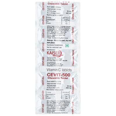 CEVIT 500mg Chewable Tablet 10's - Supplements-Vam