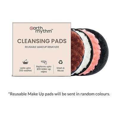 Earth Rhythm Reusable Makeup Remover/Cleansing Pads (Pack Of 4) 1's - Make Up Removers