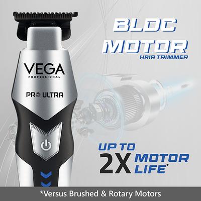 VEGA Professional Pro Ultra Professional Hair Trimmer With BLDC Motor, Silver & Black (VPPHT-09) 1's - Trimmers