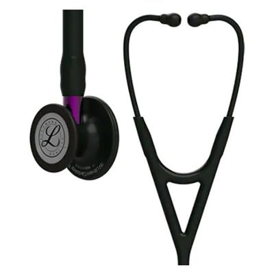 3M Littmann Cardiology IV Stethoscope - Black Chestpiece with Black Tube and Violet Stem (6203) - Stethoscopes