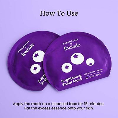 Foxtale Essentials Brightening Sheet Mask with Niacinamide and Berries 26 gm - Sheet Masks