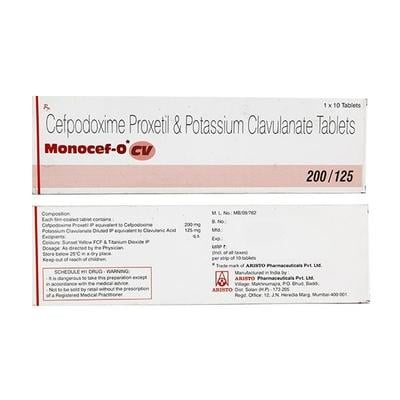 Monocef O CV 200/125mg Tablet 10'S - Bacterial Infections-Cep