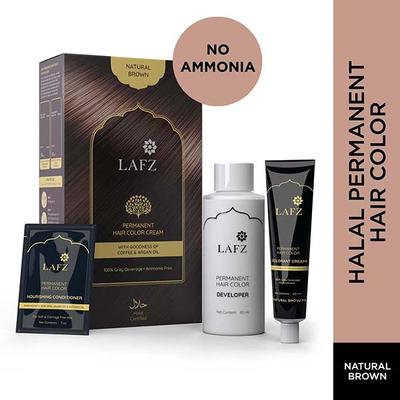 Lafz Permanent Hair Color Cream, Natural Brown 125 gm - Crème