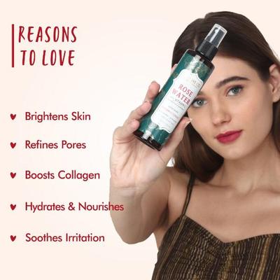 The Love Co. Vitamin C Rose Water Toner - Toner for Open Pores Tightening 200 ml - Toners