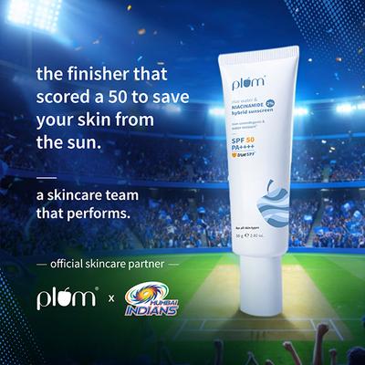 Plum 2% Niacinamide & Rice Water Hybrid Face Sunscreen With Spf 50 Pa+++ 50 gm - Face Sunscreen