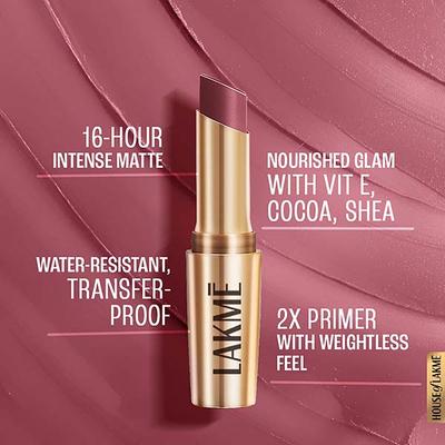 Lakme 9to5 Powerplay Priming Matte Lipstick, Lasts 16hrs, Mauve Matter, 3.6 gm - Lipsticks