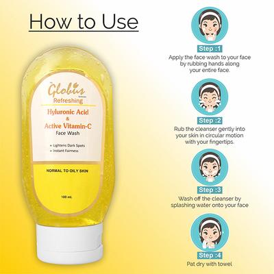 Globus Remedies Hyluronic Acid Active Vitamin C Face Wash 200ml 2's - Face Washes