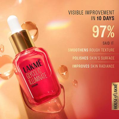 Lakme Glycolic Illuminate Serum with 1% Glycolic Acid Reduces Dullness & Improves Texture 15 ml - Face Serum