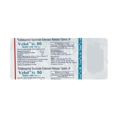 Velol XL 50mg Tablet 10'S - Hypertension-Bet