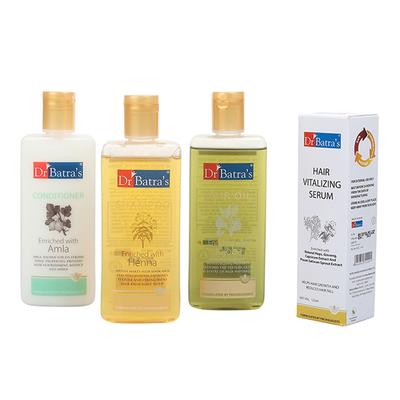 Dr. Batra's Hair Care Kit (Hair Oil 200 ml, Shampoo 200 ml, Conditioner 200 ml & Hair Vitalizing Serum 125 ml) - Shampoos