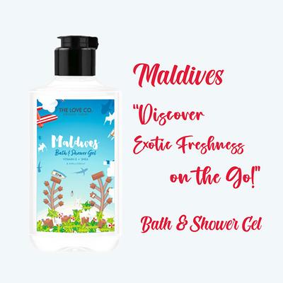 The Love Co. Maldives Body Wash - Body Wash For Women - Hydrating - Moisturizing Body Care - 100% Vegan - Paraben Free 250 ml - Shower Gels & Body Wash