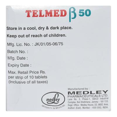 Telmed Beta 50mg Tablet 10'S - Hypertension-Ang
