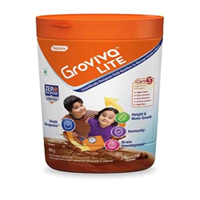 Groviva Lite Age 2+ Child Nutrition Supplement Powder Jar - Chocolate Flavour 400 g - Baby And Infant Supplements