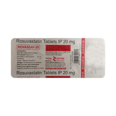 ROVASDAY 20 Tablet 10's - High Cholesterol-Dys