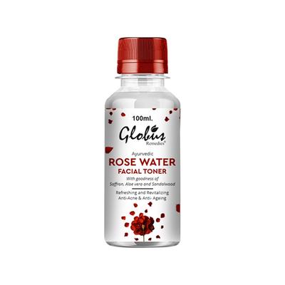 Globus Remedies Ayurvedic Rose Water Facial Toner With Goodness Of Saffron, Aloe Vera & Sandalwood 100 ml - Toners