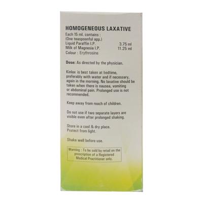 Kinlax Sugar Free Mint Flavour Suspension 200ml - Constipation-Lax