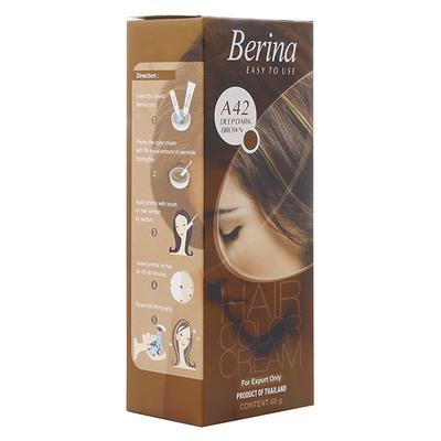 Berina A42 Deep Dark Brown Hair Color Cream 60 gm - Crème