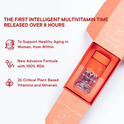 Wellbeing Nutrition Slow 2 in 1 Multi 50+ Capsule for Her 60's - Multi-Vitamins
