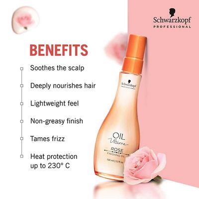 Schwarzkopf Professional Oil Ultime Rose Oil for Fine, for Hair Care Softer Hair 100 ml - Hair Serums